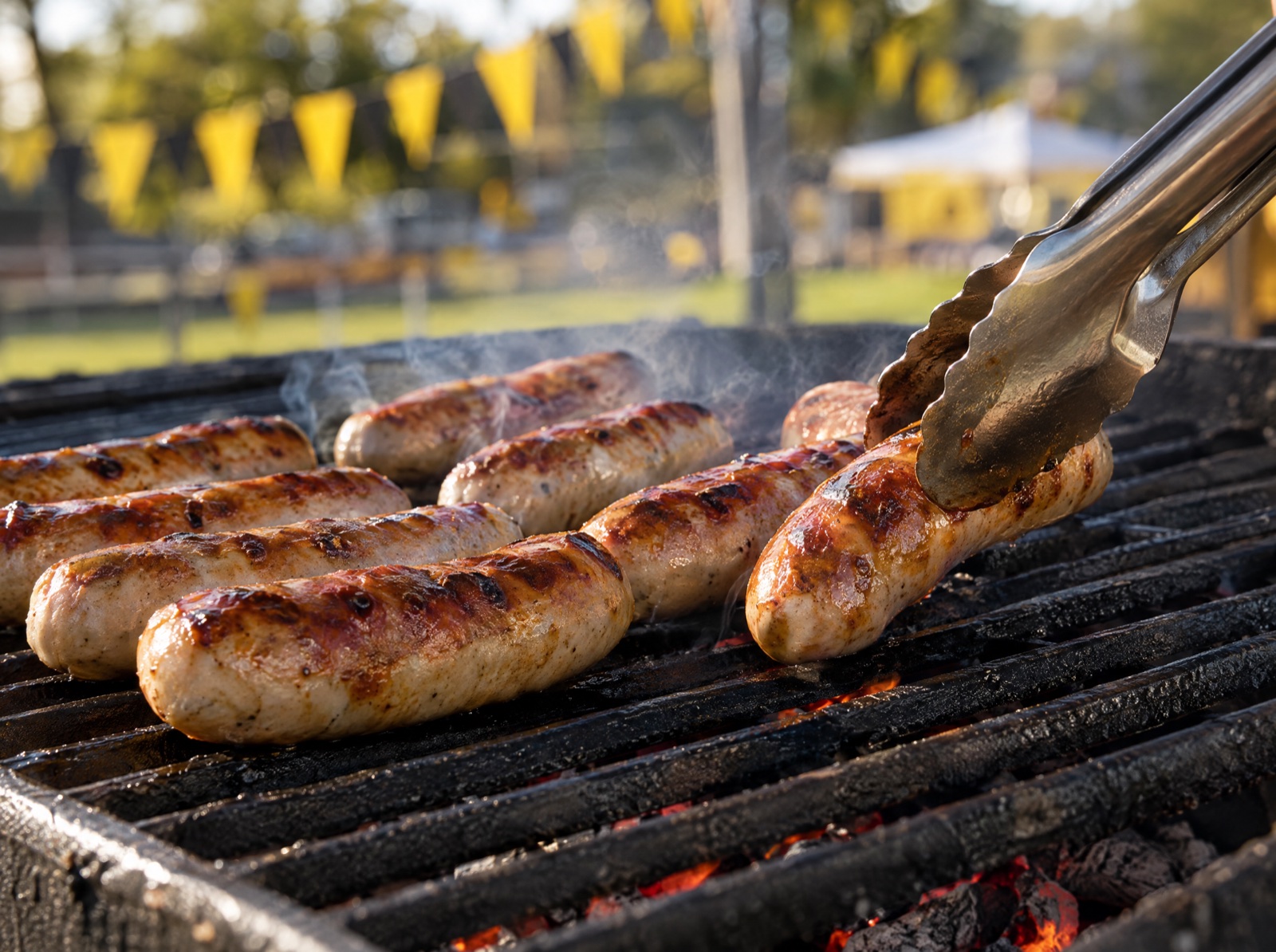 Bratwürste auf dem Grill an der Heimrunde